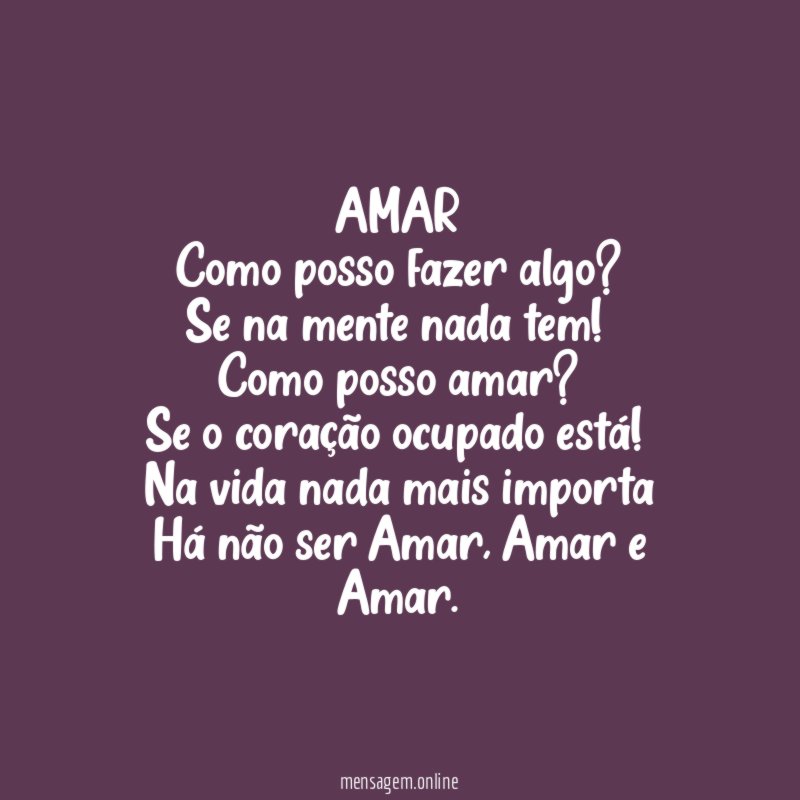 AMAR Como posso fazer algo