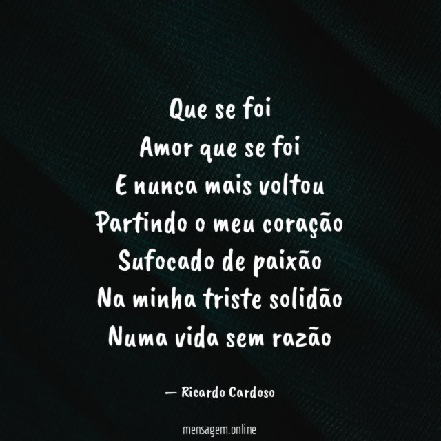 Que se foi