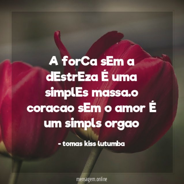 A forCa sEm a dEstrEza É uma simplEs massa