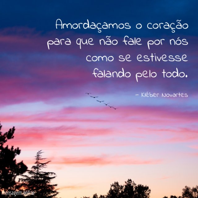 Amordaçamos o coração para que não fale por
