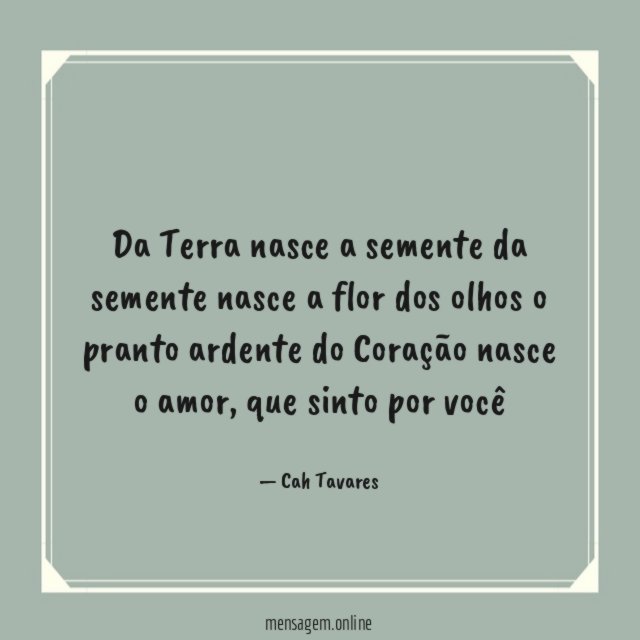 Da Terra nasce a semente da semente nasce