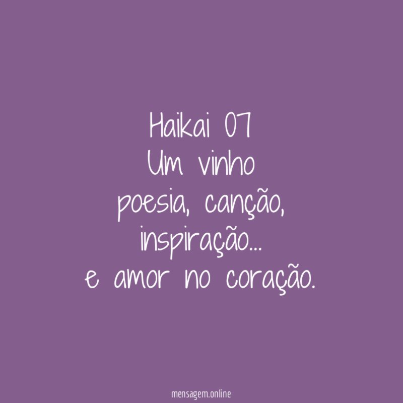 Haikai 07 Um vinho poesia