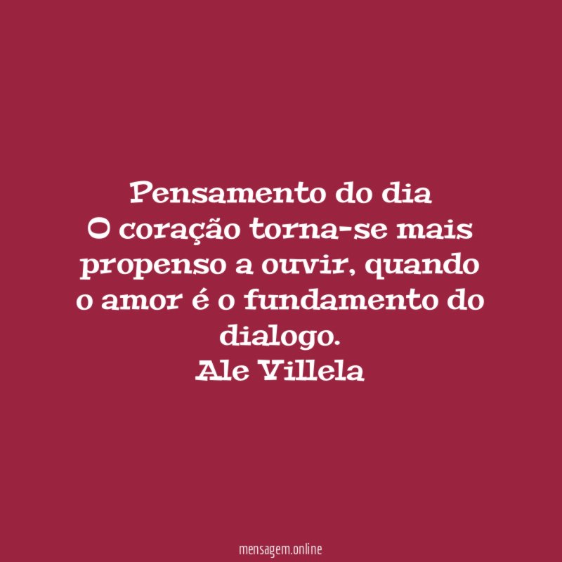 Pensamento do dia