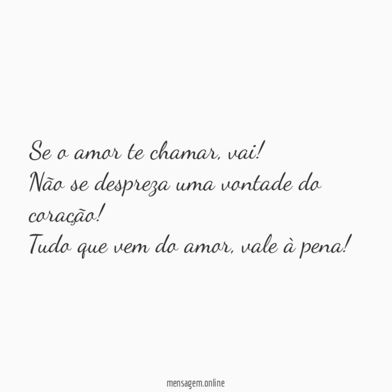 Se o amor te chamar