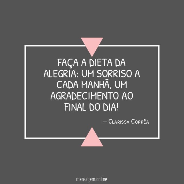 Faça a dieta da alegria