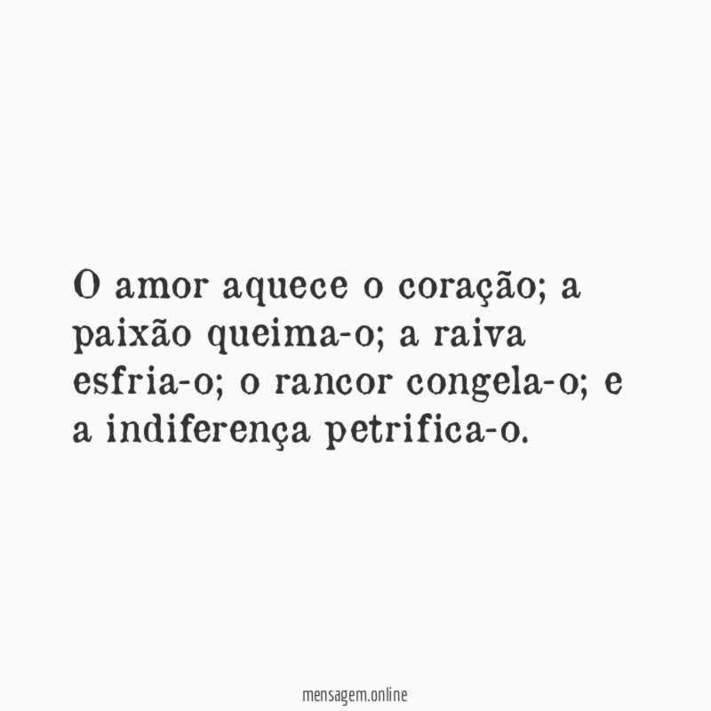 O amor aquece o coração