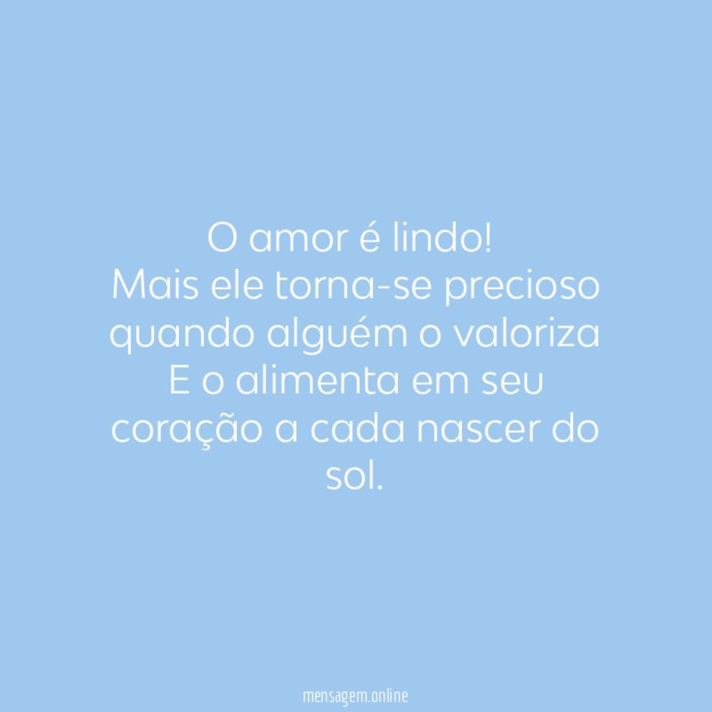O amor é lindo