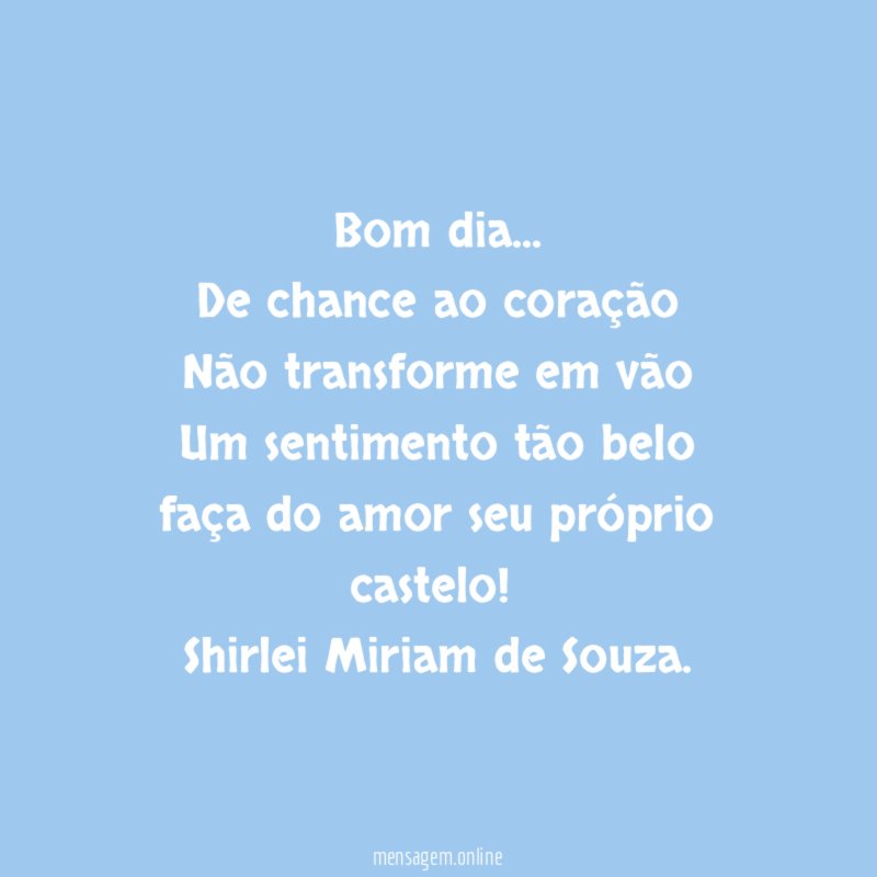 Bom dia…