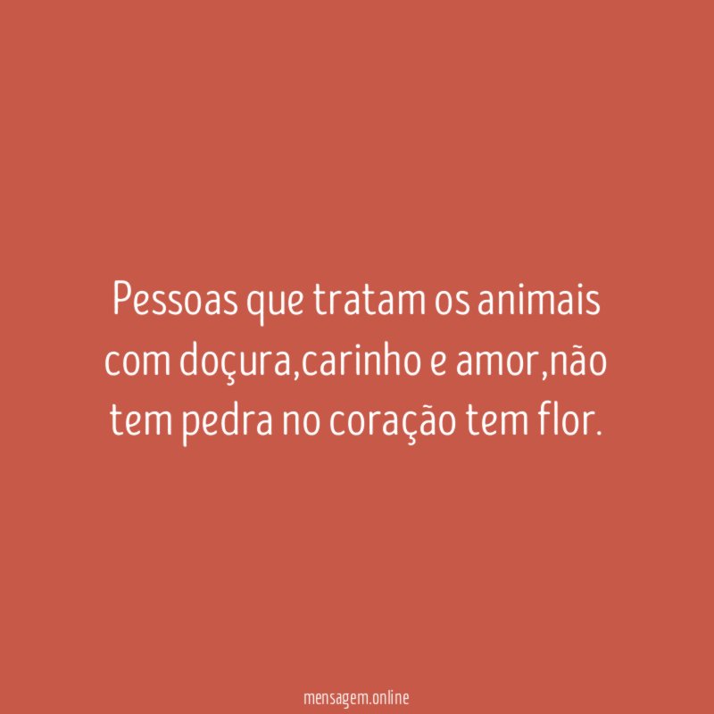 Pessoas que tratam os animais com doçura