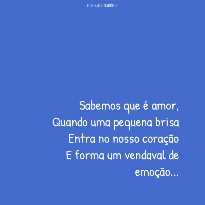 Sabemos que é amor