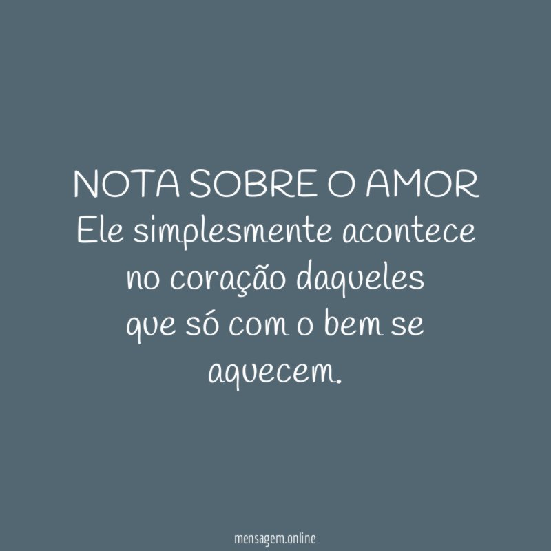 NOTA SOBRE O AMOR