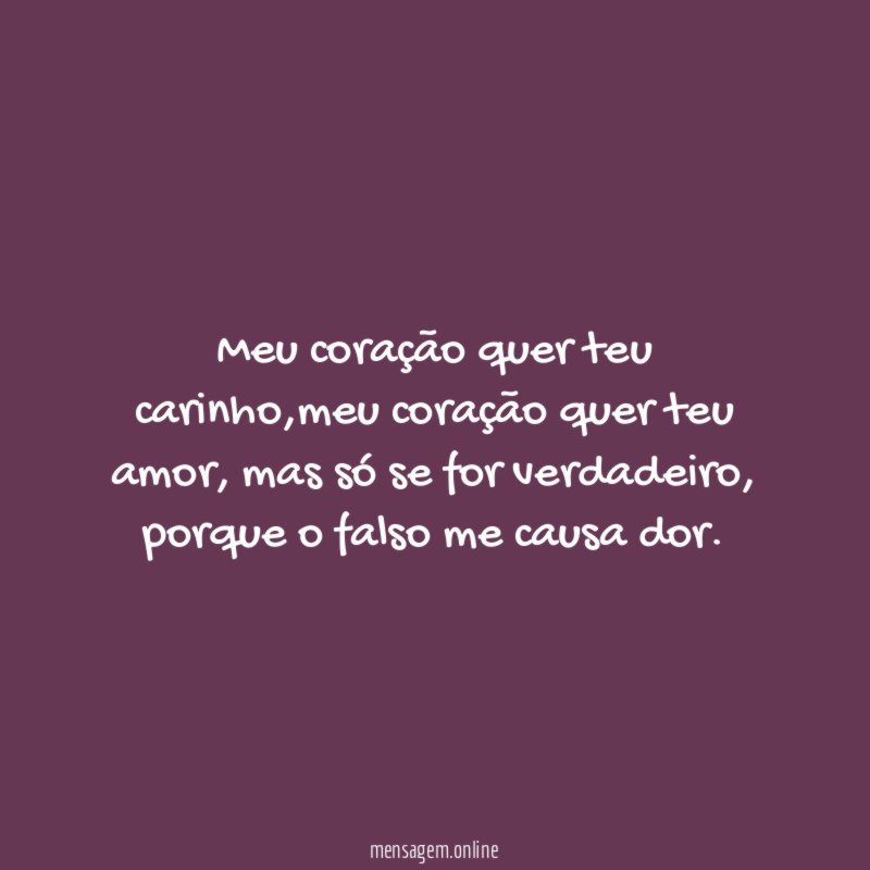 Meu coração quer teu carinho