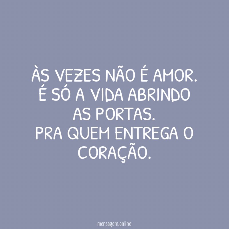 Às vezes não é amor