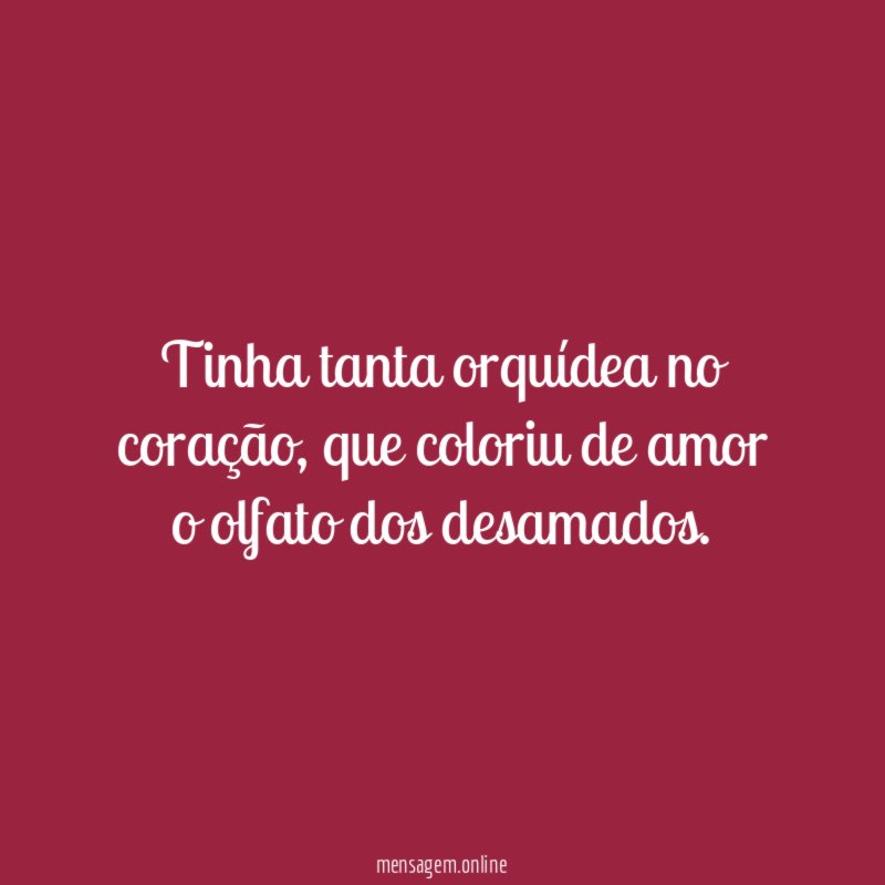 Tinha tanta orquídea no coração