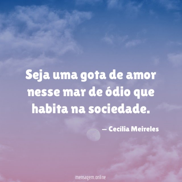 Seja uma gota de amor nesse mar de