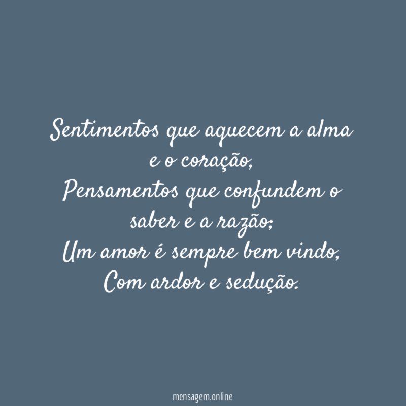 Sentimentos que aquecem a alma e o coração