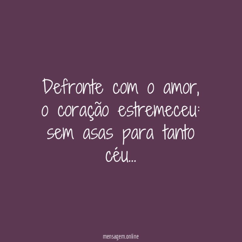Defronte com o amor