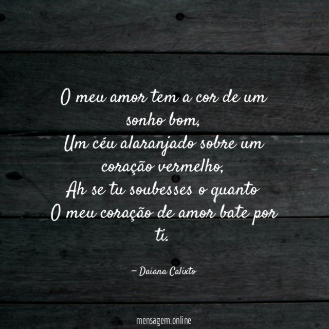 O meu amor tem a cor de um sonho bom