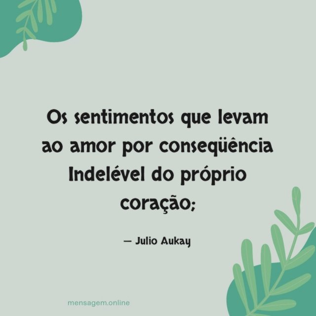 Os sentimentos que levam ao amor por conseqüência Indelével