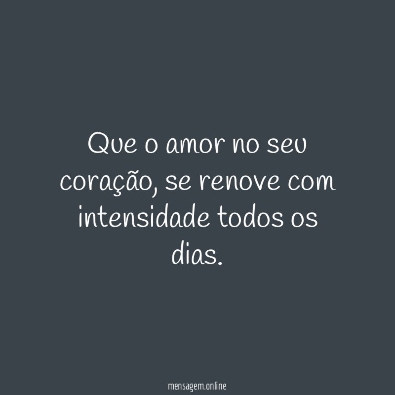 Que o amor no seu coração
