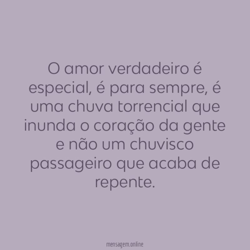 O amor verdadeiro é especial