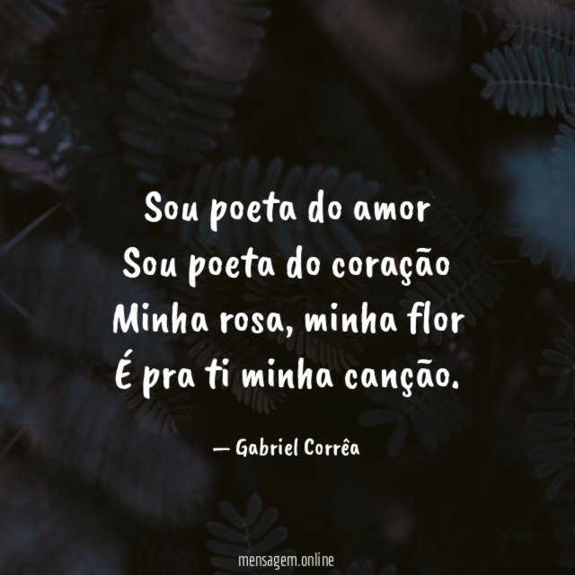 Sou poeta do amor Sou poeta do coração Minha rosa