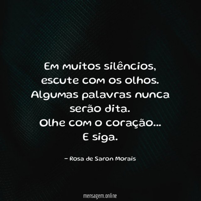 Em muitos silêncios