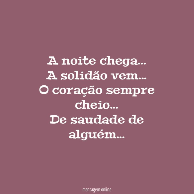 A noite chega