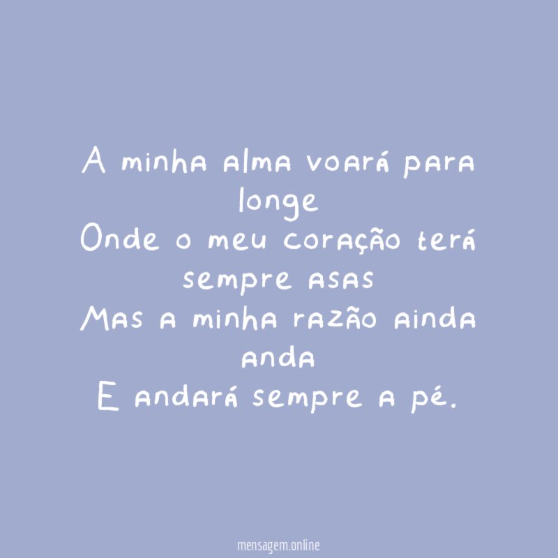 A minha alma voará para longe Onde o meu