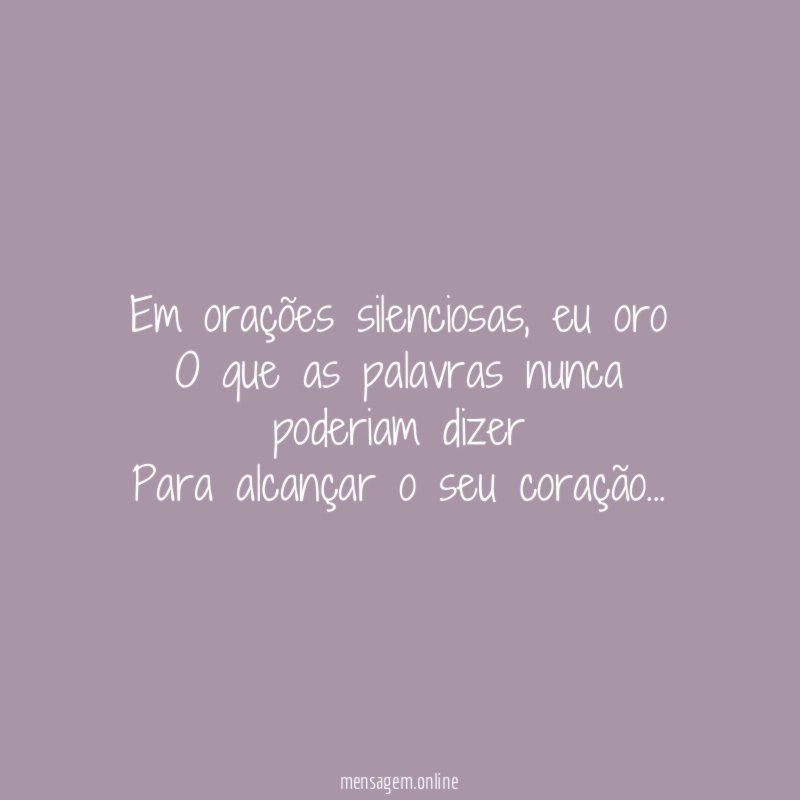 Em orações silenciosas