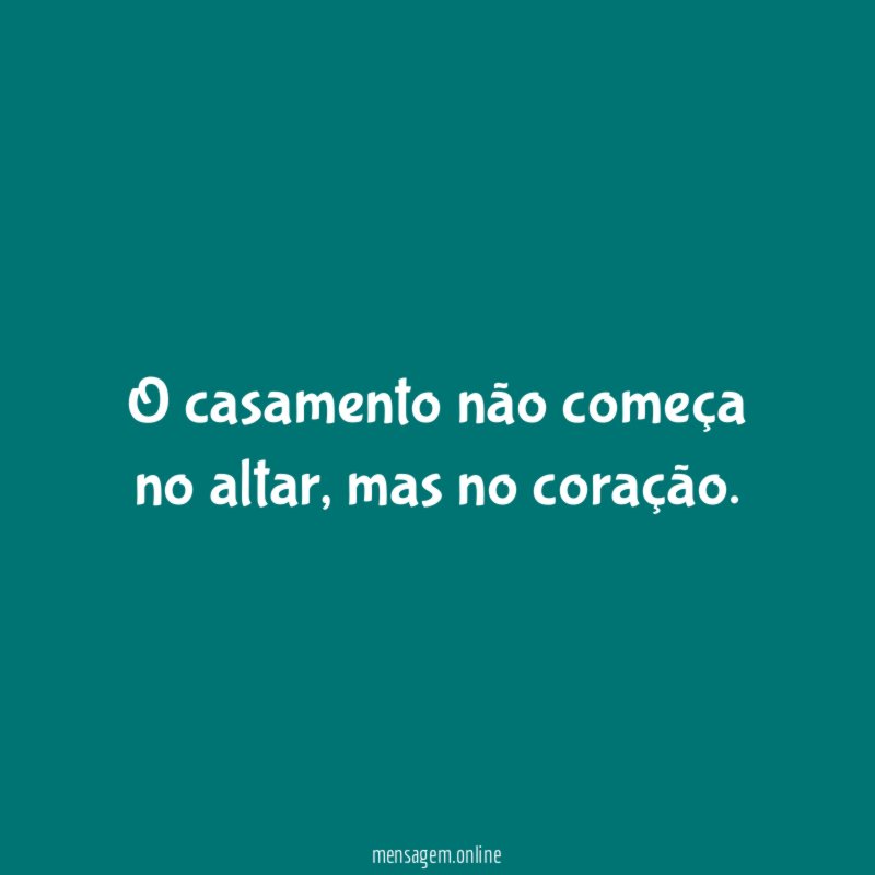 O casamento não começa no altar