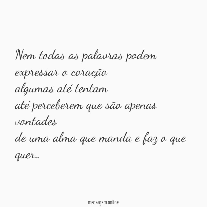 Nem todas as palavras podem expressar