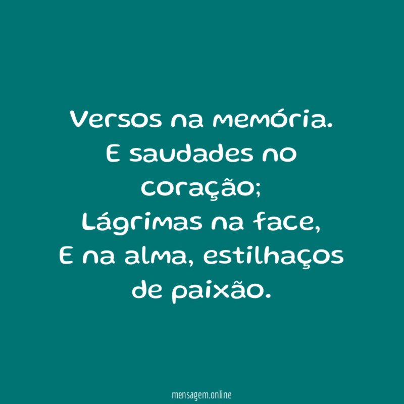 Versos na memória