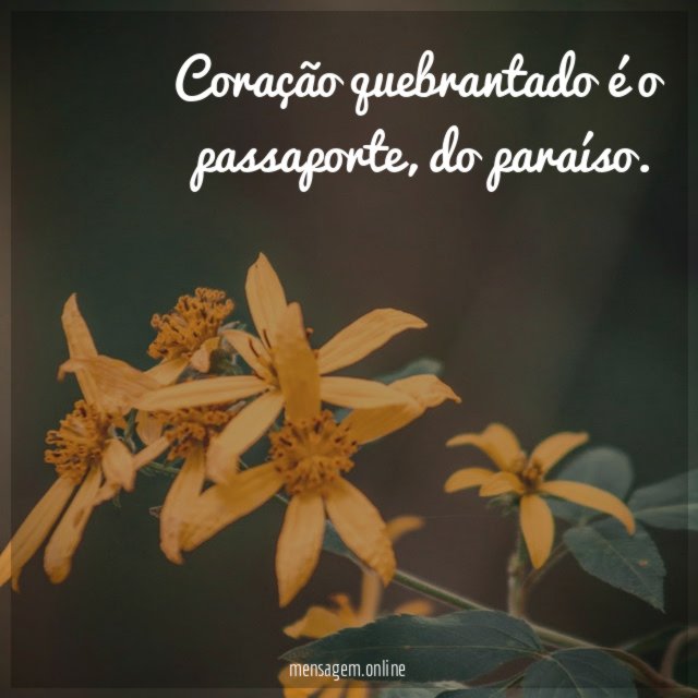Coração quebrantado é o passaporte