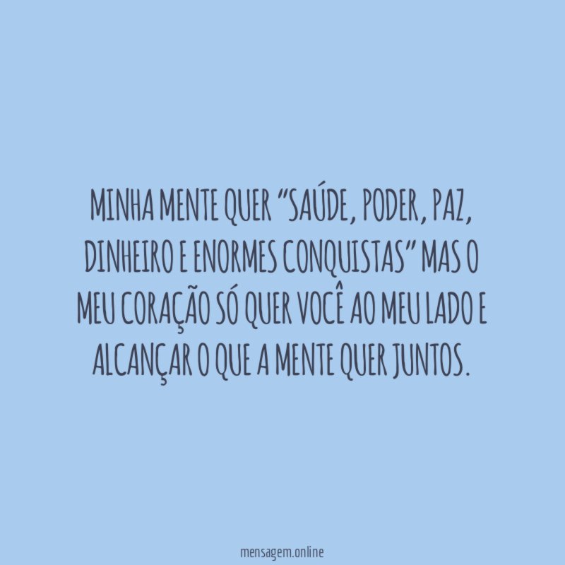 Minha mente quer “saúde
