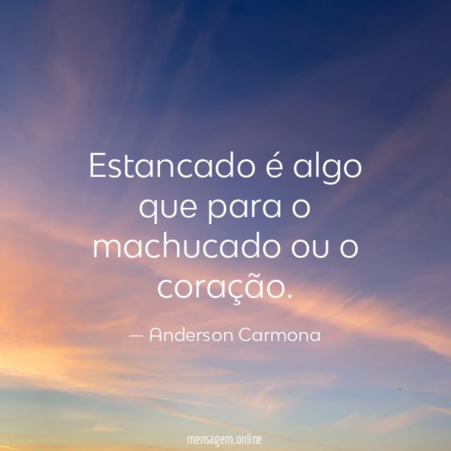 Estancado é algo que para o machucado ou o coração
