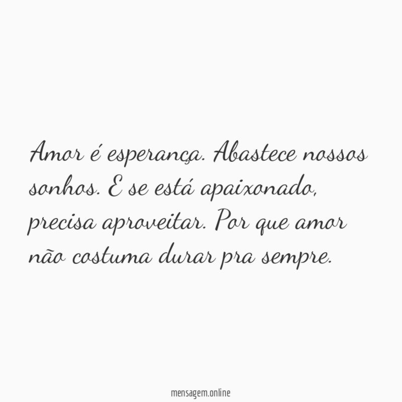 Amor é esperança