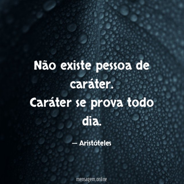 Não existe pessoa de caráter