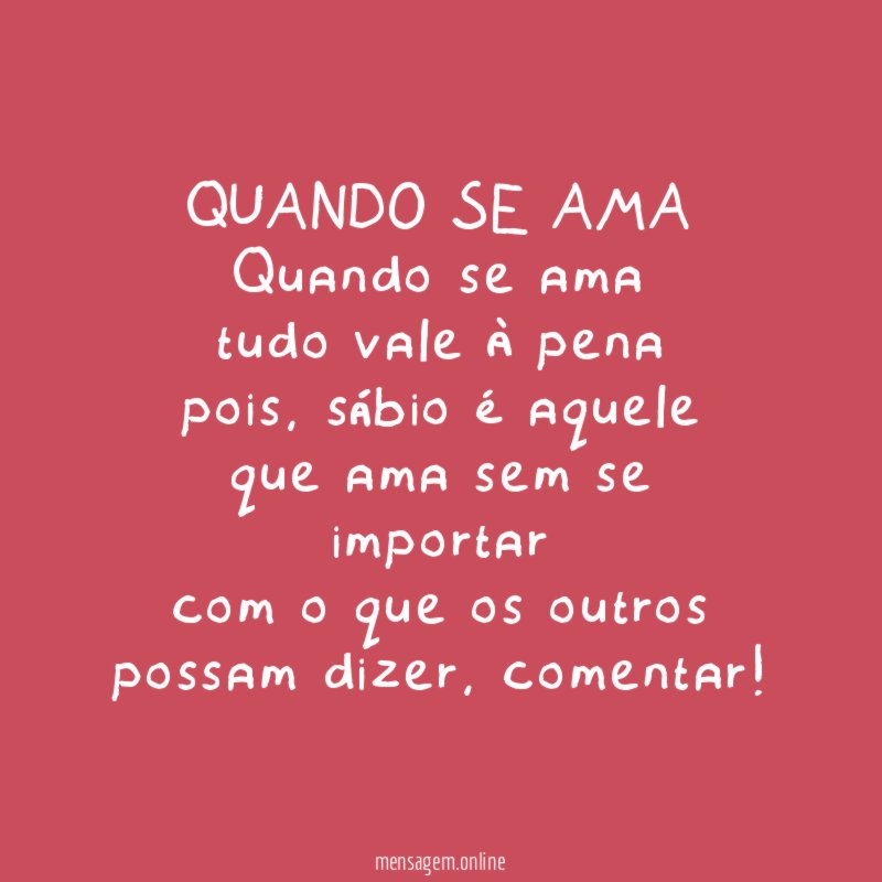 QUANDO SE AMA