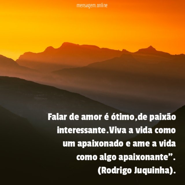 Falar de amor é ótimo