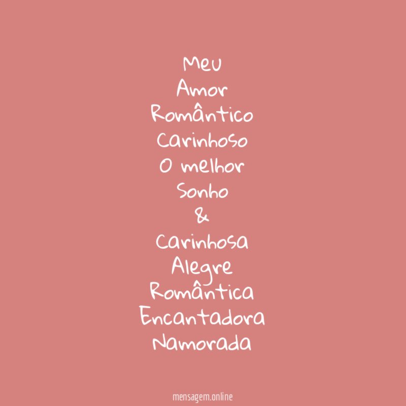 Meu Amor Romântico Carinhoso O melhor Sonho & Carinhosa Alegre Romântica Encantadora Namorada