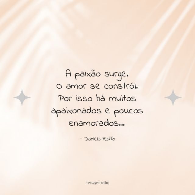 A paixão surge