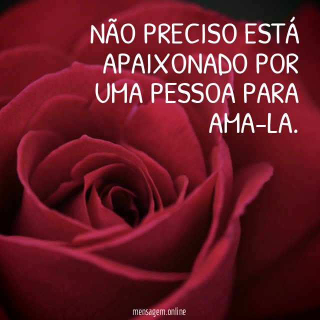 Não preciso está apaixonado por uma pessoa para ama-la