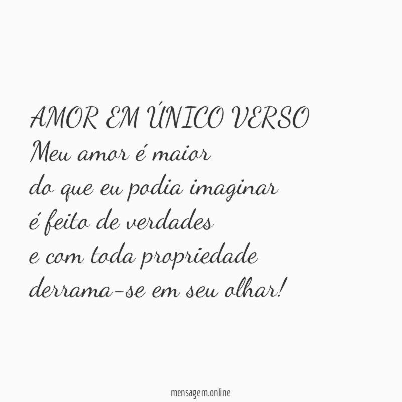 AMOR EM ÚNICO VERSO