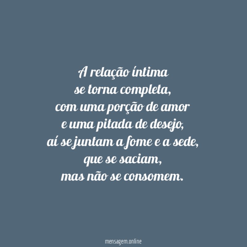 A relação íntima se torna completa