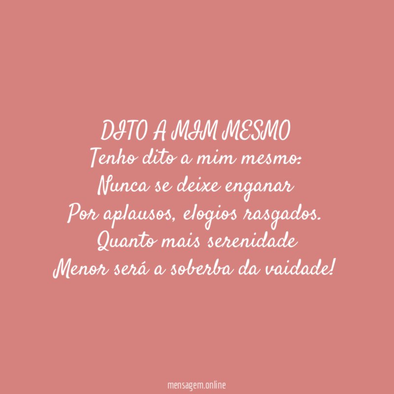 DITO A MIM MESMO