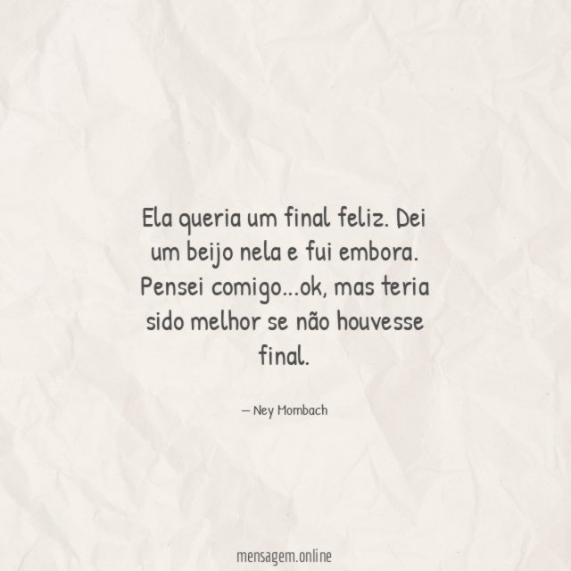 Ela queria um final feliz