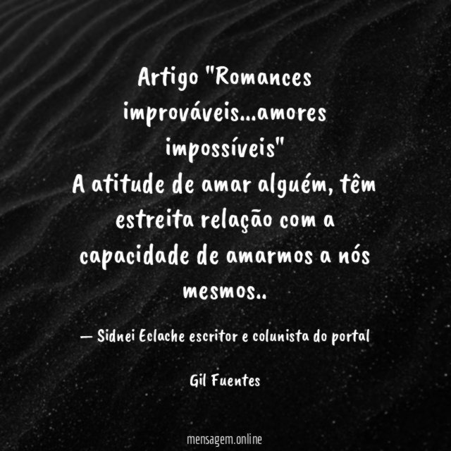 Artigo "Romances improváveis…amores impossíveis"
