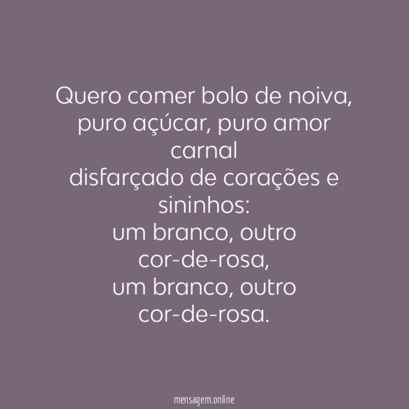 Quero comer bolo de noiva