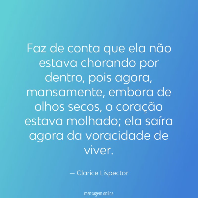 Faz de conta que ela não estava chorando por dentro